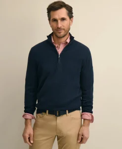 Supima® Cotton Pique Quarter-Zip Sweater