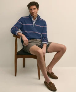 Supima® Cotton Pique Striped Quarter-Zip Sweater
