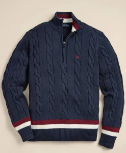 Supima® Cotton Quarter-Zip Tennis Sweater