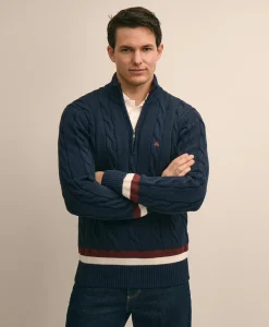 Supima® Cotton Quarter-Zip Tennis Sweater