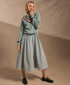 Supima® Cotton Stripe Sleeveless Shirt Dress