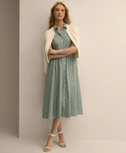 Supima® Cotton Stripe Sleeveless Shirt Dress