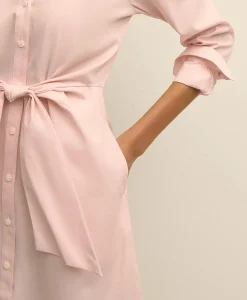 Supima® Cotton Tie-Waist Shirt Dress