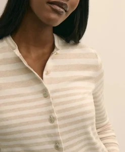 Supima® Cotton Variegated Stripe Cardigan