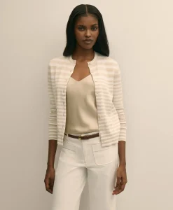 Supima® Cotton Variegated Stripe Cardigan