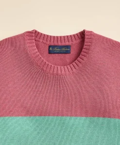 Supima® Cotton Vintage-Inspired Color Block Sweater