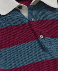 Supima® Cotton Waffle-Stitch Rugby Sweater