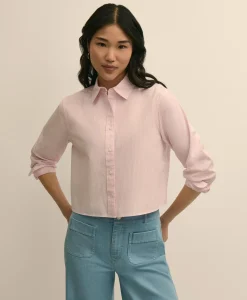 The Cropped Button-Down Striped Shirt