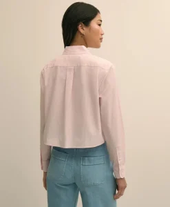 The Cropped Button-Down Striped Shirt