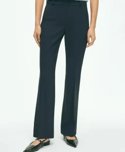 The Essentials Brooks Brothers Stretch Wool Flare Leg Trousers