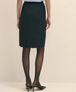 The Essentials Brooks Brothers Stretch Wool Pencil Skirt