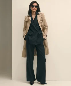 The Essentials Double-Breasted Peak Lapel Jacket in Wool Blend