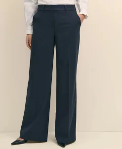 The Essentials Wide-Leg Trousers in Wool Blend