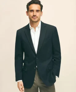 Traditional Fit Stretch Wool Hopsack Blazer