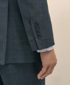 Traditional Fit Wool Windowpane 1818 Suit