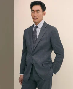 Traditional Fit Wool Windowpane 1818 Suit