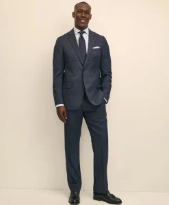 Traditional Fit Wool Windowpane 1818 Suit