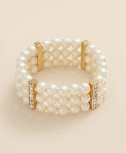 Triple Strand Stretch Faux-Pearl Bracelet