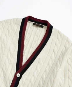 Vintage-Inspired Supima® Cotton Tennis Cardigan