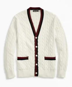 Vintage-Inspired Supima® Cotton Tennis Cardigan