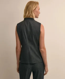 Viscose Blend Pinstripe Vest