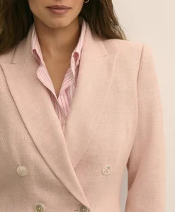 Viscose Melange Tweed Double-Breasted Jacket