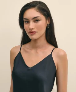 V-Neck Cami in Washable Silk Charmeuse