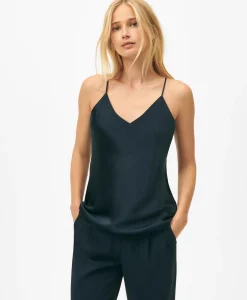 V-Neck Cami in Washable Silk Charmeuse