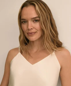 V-Neck Cami in Washable Silk Charmeuse