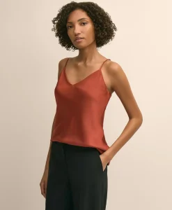 V-Neck Cami in Washable Silk Charmeuse