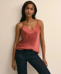 V-Neck Cami in Washable Silk Charmeuse