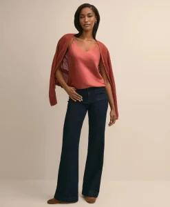 V-Neck Cami in Washable Silk Charmeuse