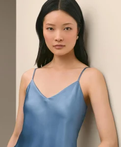 V-Neck Cami in Washable Silk Charmeuse