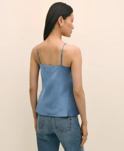 V-Neck Cami in Washable Silk Charmeuse