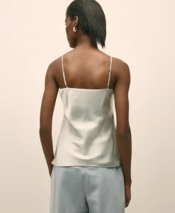 V-Neck Cami in Washable Silk Charmeuse