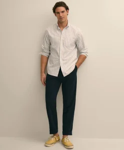 Washed Cotton Seersucker Pants