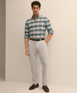 Washed Cotton Seersucker Pants