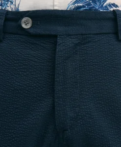 9" Washed Cotton Seersucker Shorts