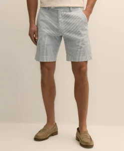 9" Washed Cotton Seersucker Shorts