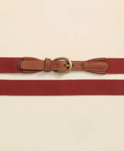 Webbed Leather-Accent Belt