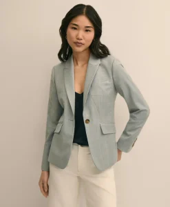 Wool-Blend Plaid Jacket