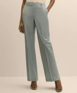 Wool-Blend Plaid Pants