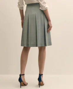 Wool-Blend Pleated Mini Skirt