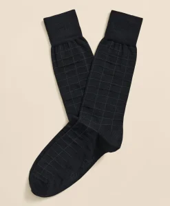 Wool-Blend Windowpane Socks