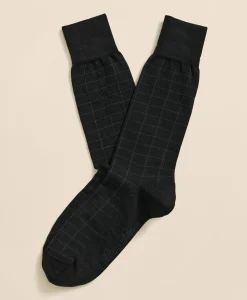 Wool-Blend Windowpane Socks