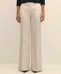Wool Flannel High Waisted Wide-Leg Pant