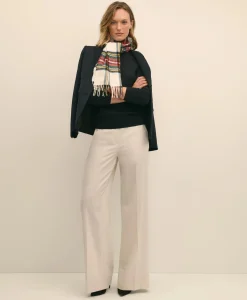 Wool Flannel High Waisted Wide-Leg Pant