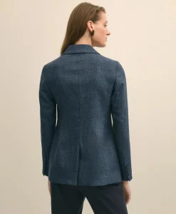 Wool Plaid Double-Breasted Jacket