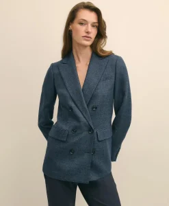 Wool Plaid Double-Breasted Jacket